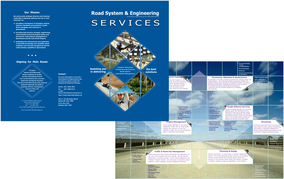 Client: Road System and Engineering Group | Designs: services brochure